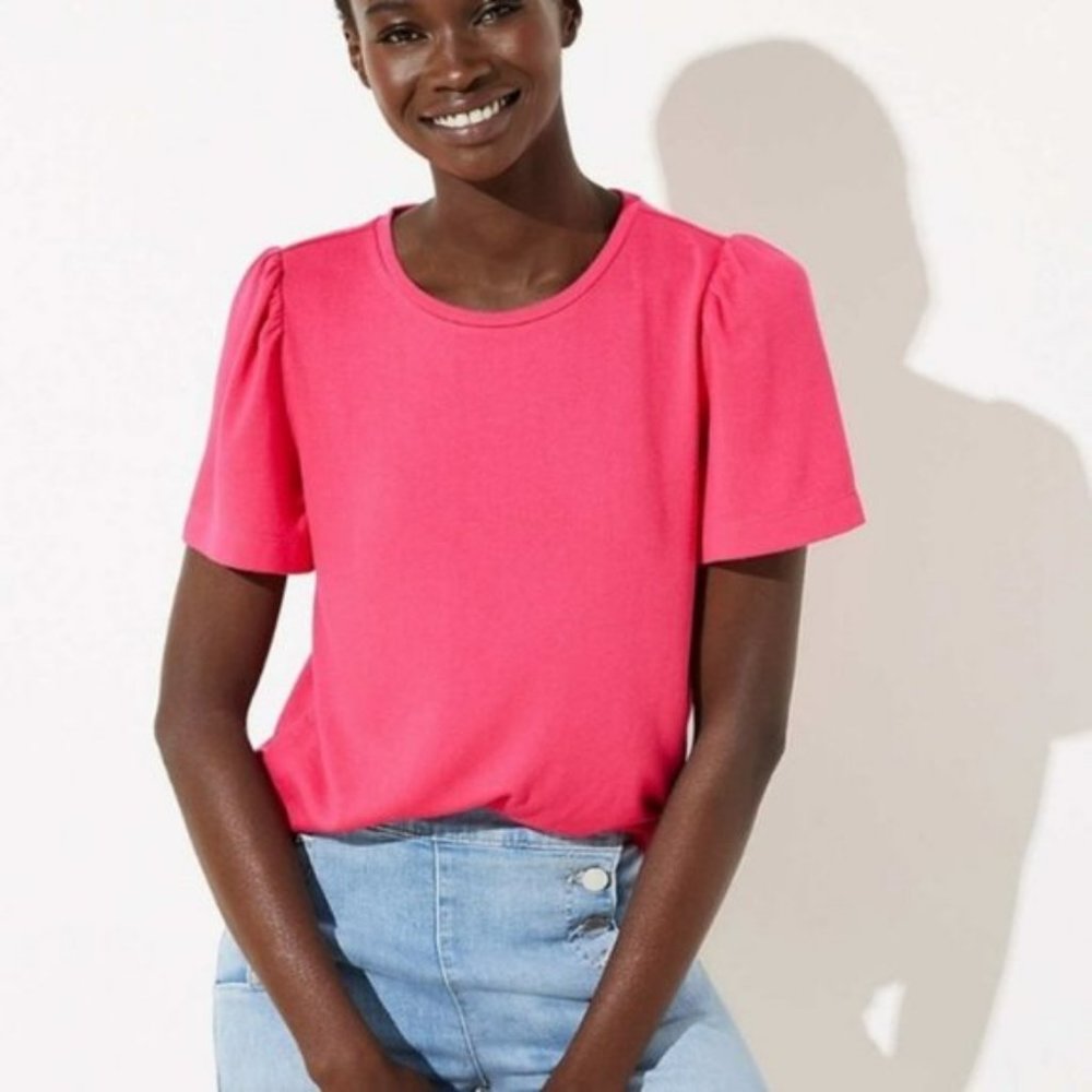 NWT LOFT Fuchsia Short Sleeve Sweater - S